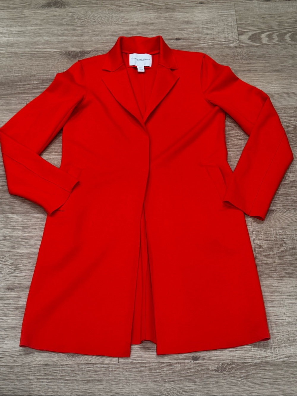 Carolina Belle Orange Red Blazer Jacket Tailored Long Sleeve Montreal M